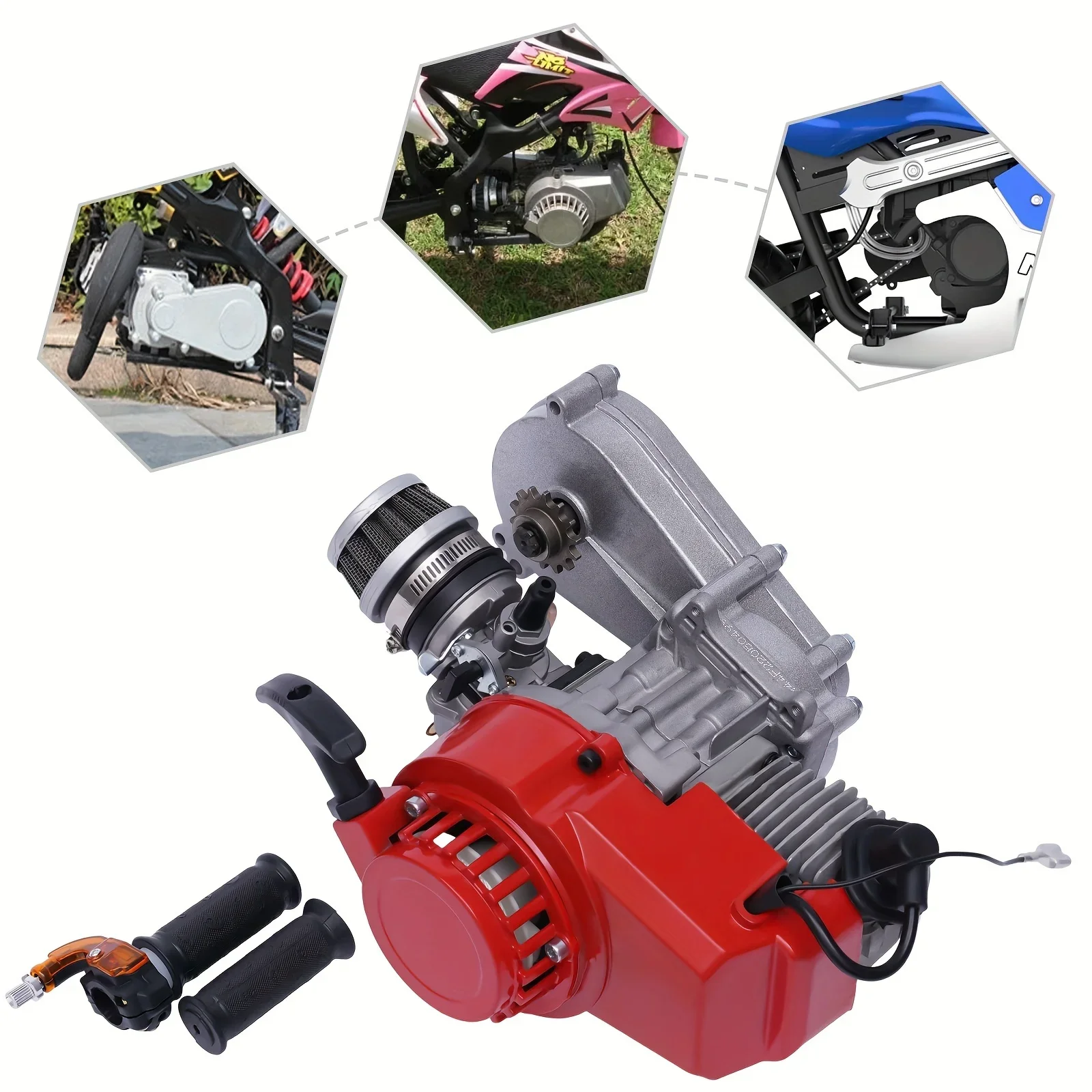 

Powerful 2-Stroke 49cc 50cc Pull Start Engine Ideal for Mini Motor Pocket Scooter and Dirt Bike Use