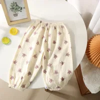 2024 Spring Summer New Style Baby Pants Korean Edition Cotton Casual Loose Floral Print Pants Boys And Girls Lantern Trousers 1