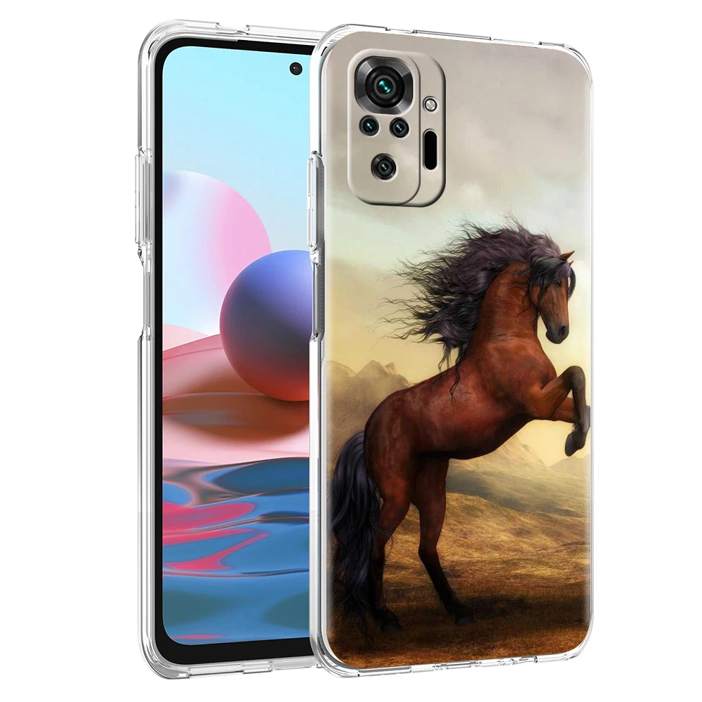 Elegant Horse Design Transparent Phone Case - Durable TPU Protective Shell
