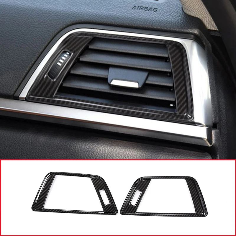 

2pcs Carbon Fiber For BMW 3 4 Series F30 320 316 328 GT ABS Interior Front Sid Air Conditioning Vent Frame Trim Auto Accessories