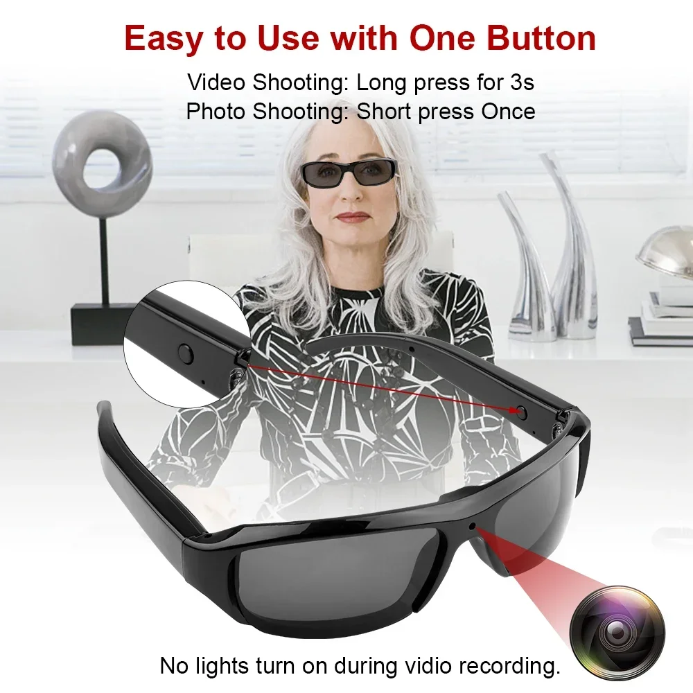 Wearable HD 1080P Mini Glasses Camera Portable Outdoor Security DV DVR Video Sports Recorder Surveillance Camcorder For Driving 3