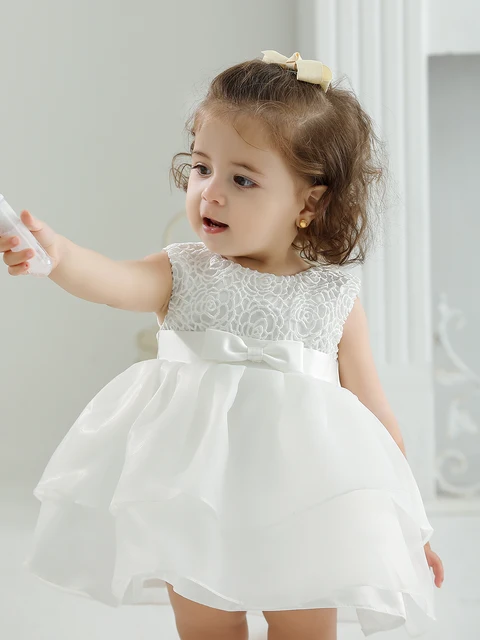 Baby Girls Dress Christening Baptism Party Formal Baby Dress Customer Design Communion Dress Gray Lace Weeding Party 1