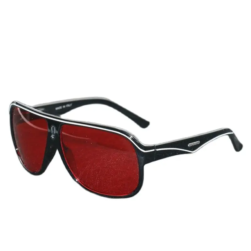 

Unisex sunshade mirror Retro Luxury sunglasses for women Uv protection glasses with red lenses