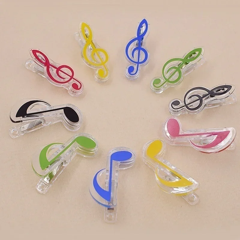 Book Paper Sheet Clips Steel Spring Score Funny Mini Music Folder Clips Decorative Paper Musical Notation Clip 3Pcs / set paper clips binder clips metal clamp clips book clips