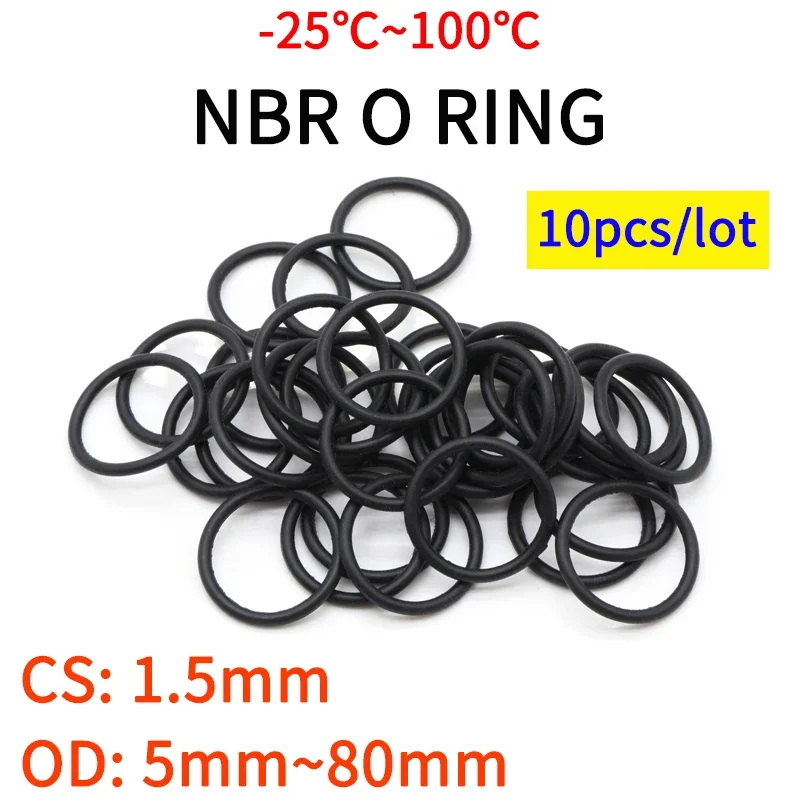 Guarnizione In Gomma NBR, Anello Di Tenuta Piatto, Spessore 1-5mm, Diametro Variabile, Nuova, Senza Marca