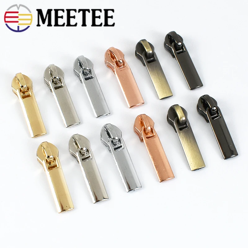 20pcs Meetee Zipper Sliders for 3# Nylon Zippers Tapes Puller Jacket Pocket Decor Zip Head Bag Repair Kit DIY Sewing Accessories