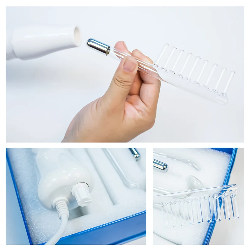 Neck Face Massager Electrotherapy Skin Care Tool High Frequency Massage Machine Comb Beauty Device Ozone Therapy Wand