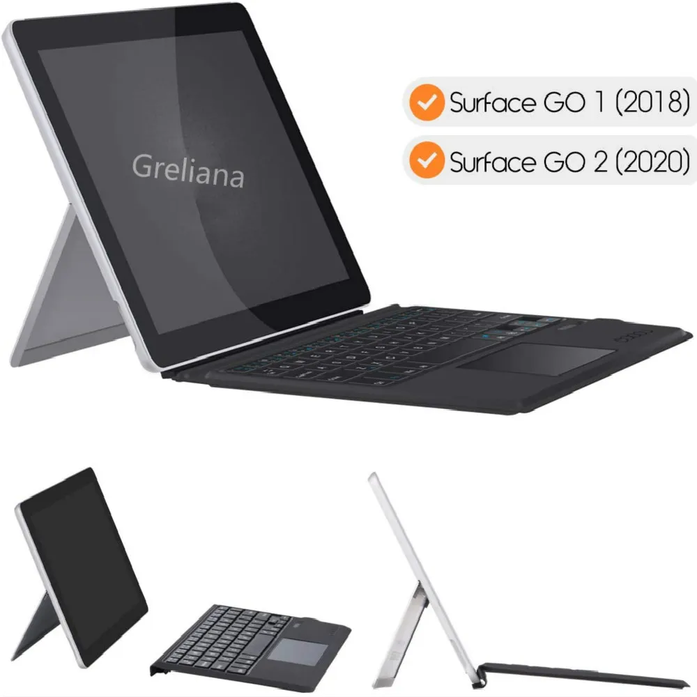Capa para Teclado Microsoft Surface go 10 Ultra-fina Portátil sem Fio Bluetooth Mais Touchpad para Surface go 10 2023 2023