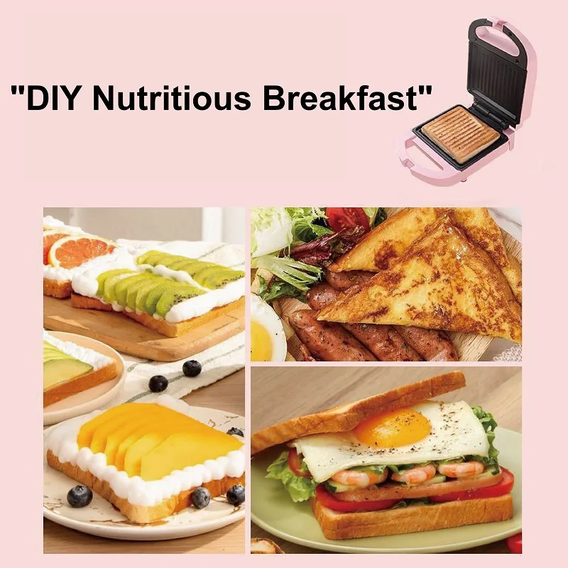 650W Sandwich Maker Home Electric Waffle Maker Panini Bake Fast Breakfast Heating Toaster Kitchen Appliances 220V