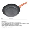 Master Star-Wooden Soft Touch Handle Pans, Black Granite Coating, Teflon Frier Induction Cooker, Non-stick Set,20/24/28cm 2