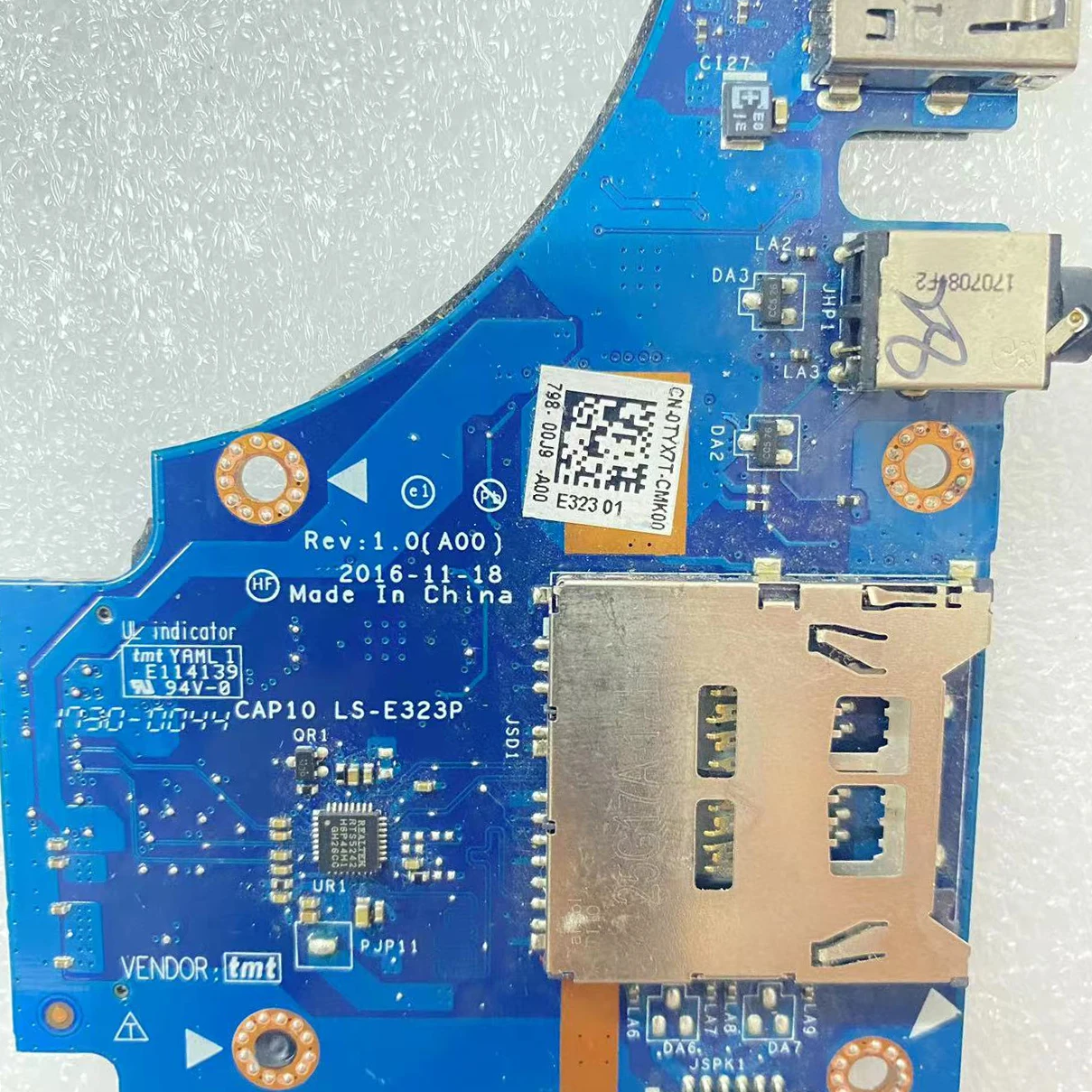 Placa de Áudio Usb para Dell Precision 7720 Cap10 Ls-e323p Cn0tyx7t 0tyx7t Tyx7t Original - Imagem 3