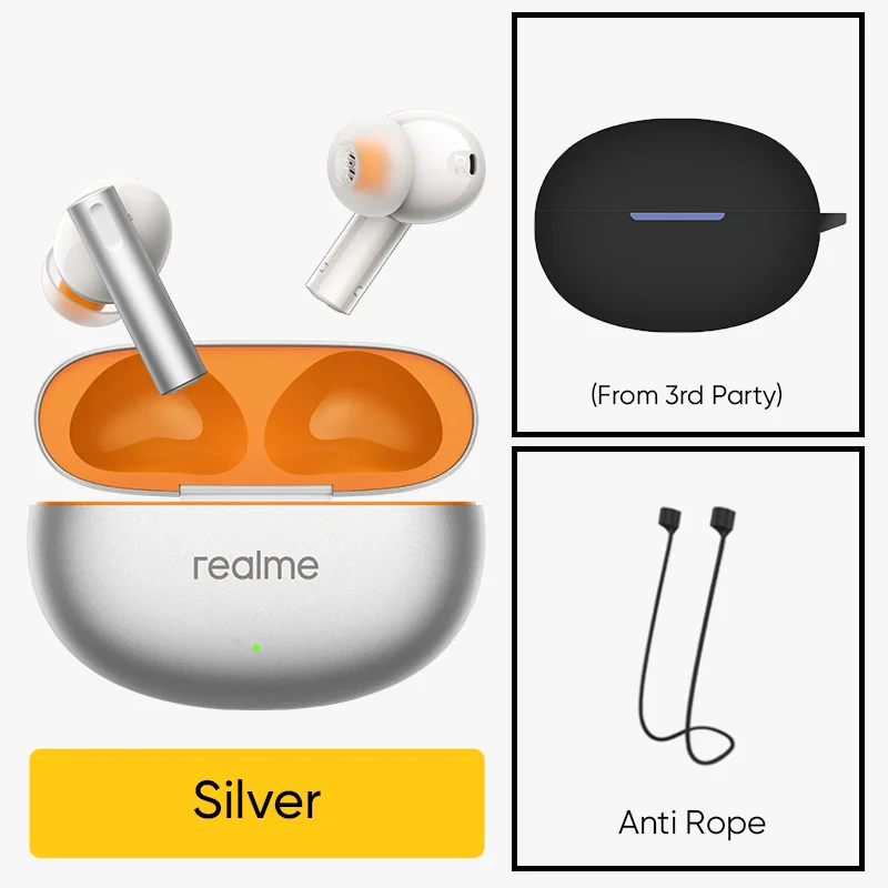 Versión global realme buds Air 6 Auriculares Bluetooth Hi-Res LHDC 5.0 Reducción activa de ruido Auriculares inalámbricos Bluetooth 5.3 IP55