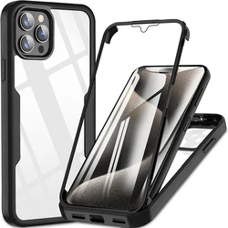 Ultimate 360° Full Body Double-Sided Screen Protector Case - Shockproof Phone Cover for iPhone SE 3 (Black)