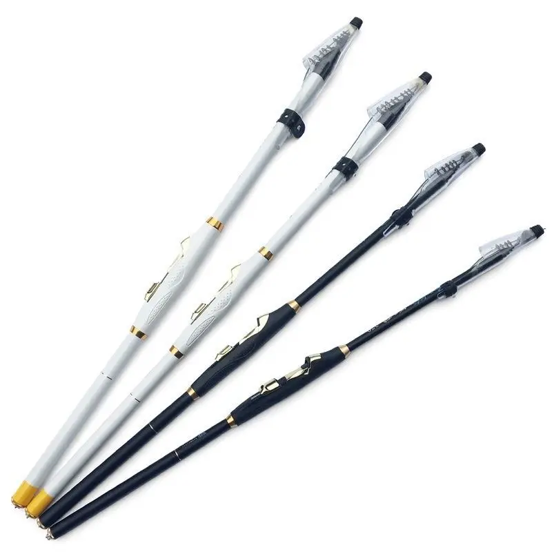 

Телескопическая удочка из углеродного волокна, сверхтвердая, для спиннинга, черного и белого цвета, для ловли 2,7-6,3 м