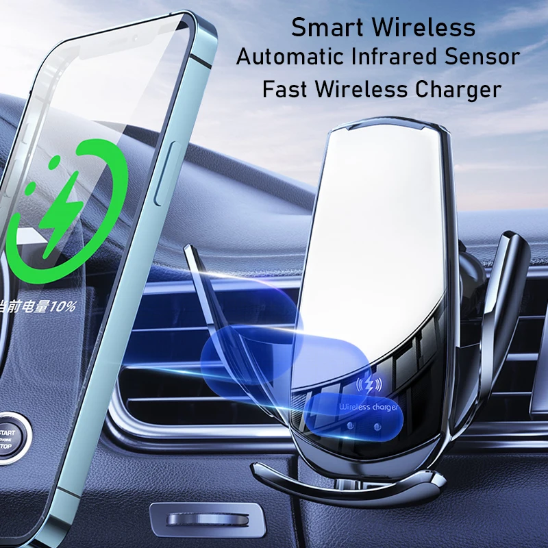 15W Car Wireless Charger Magnetic USB Automatic Mount Phone Holder For iPhone Samsung Xiaomi Infrared Induction Fast Charging