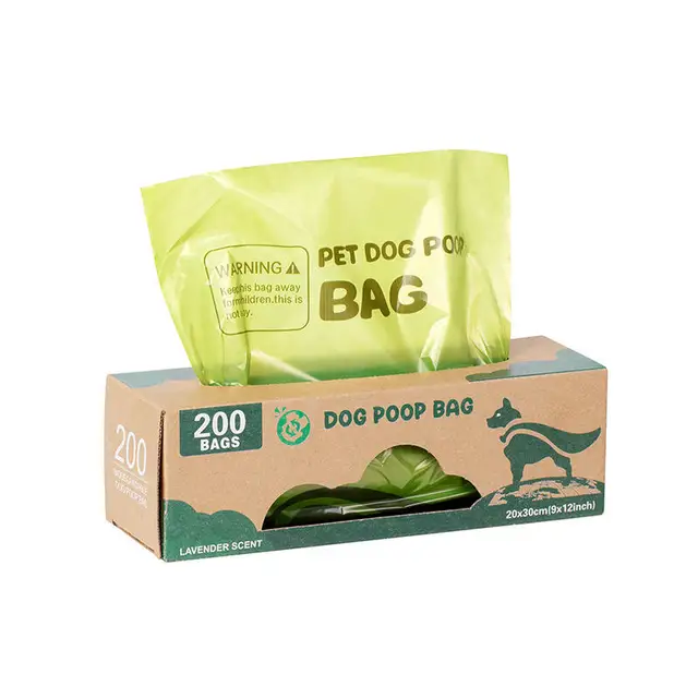 1 roll box-packed Earth Friendly Compostable Dog Poop Bags Environmentally Friendly Pet Waste Bag Roll 200/500Bags 4
