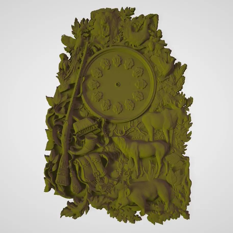 Часы с животными 3D STL модель для ЧПУ маршрутизатора гравировка и рельефная