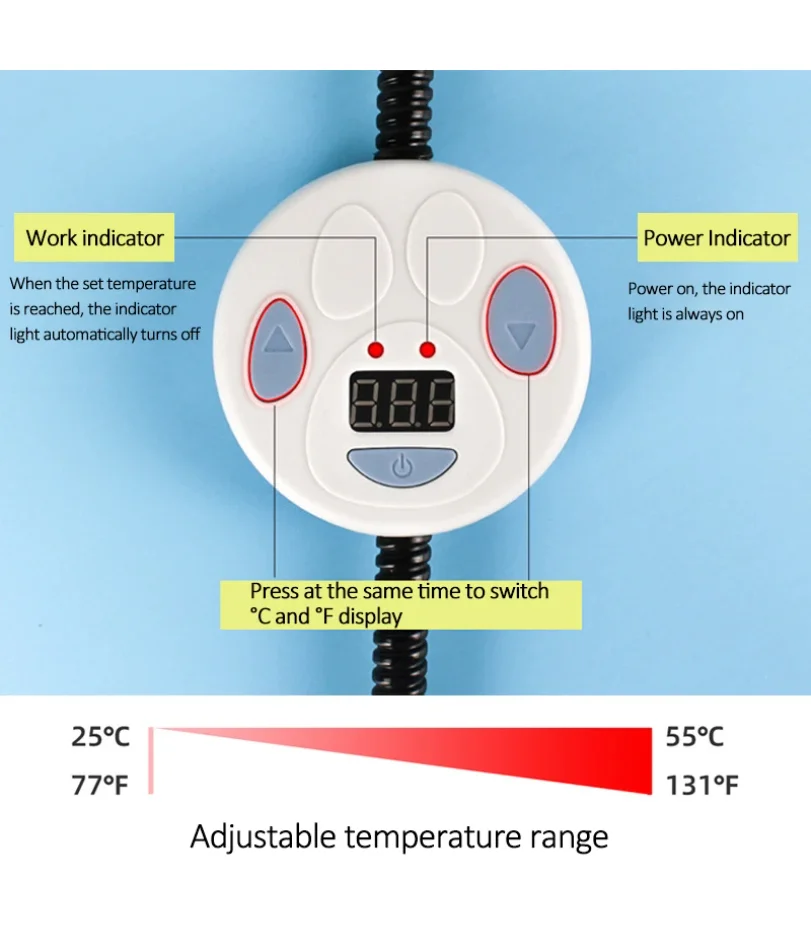 45×60cm Pet Electric Heating Pad Blanket Dog Cat Winter Warmer Pad Waterproof Adjustable Temperature Dog Mats US/UK/EU Plug 2