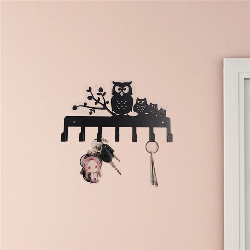 Owl Key Holder Wall No Nail Hook Home Ornament Owl Key Holder For Wall 1 Piece A 6