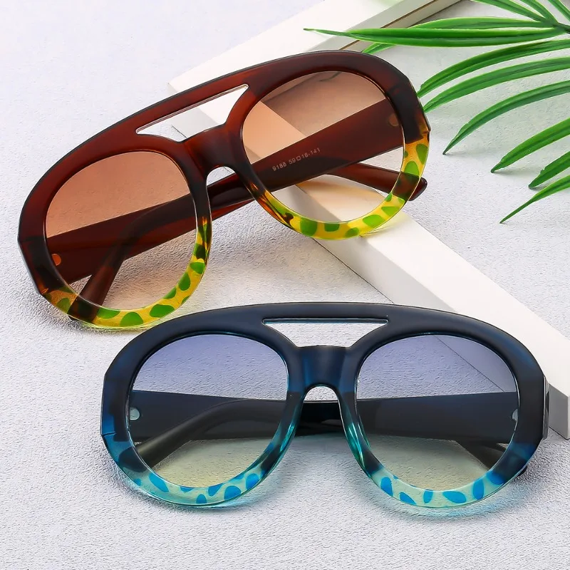 

New Large Frame Circular Shape Sunglasses Women's Brand Designer Fashion Sun Glasses Women Outdoor Travel Eyewear UV400
