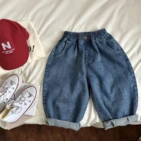 2025 printemps été vêtements pour enfants filles jean coton lâche bébé garçons sarouel 1-7 ans enfant en bas âge enfants pantalon Denim décontracté 2