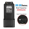 Baofeng UV-5R Extended Battery Type-C Charging 3800mAh BL-5 For Walkie Talkie UV-5RA UV5RE BF-UV5RT GT-5R BF-F8 BF-F9 2Way Radio 1