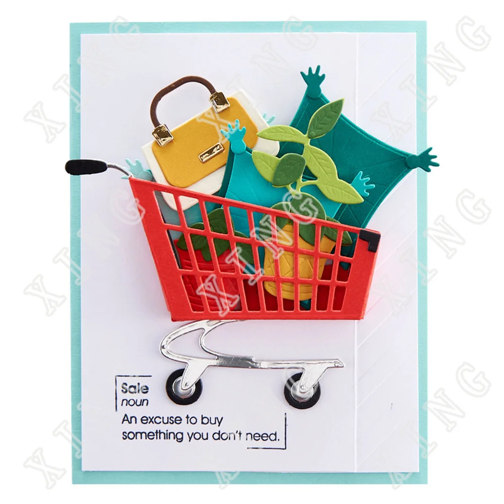 Shopping Cart Metal Craft Cutting Dies Diy Scrapbook Paper Diary Decoration Card Handmade Embossing New Product for 2022
