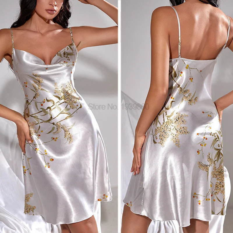 Women Nightgowns Women Nightdresses Sleeping Dress Women Satin Chemise Nightgown Kimono Dressing Gown Sleepwear