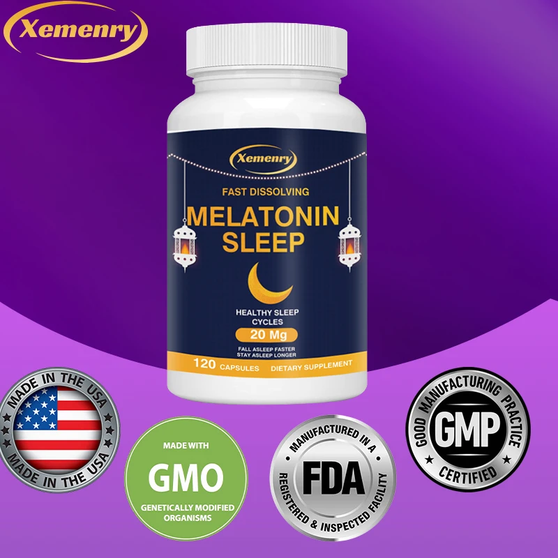 

Melatonin 20 Mg Capsules | Nighttime Sleep Aid for Better Sleep and Better Sleep Vegan, Gluten-Free Non-GMO 120 Capsules