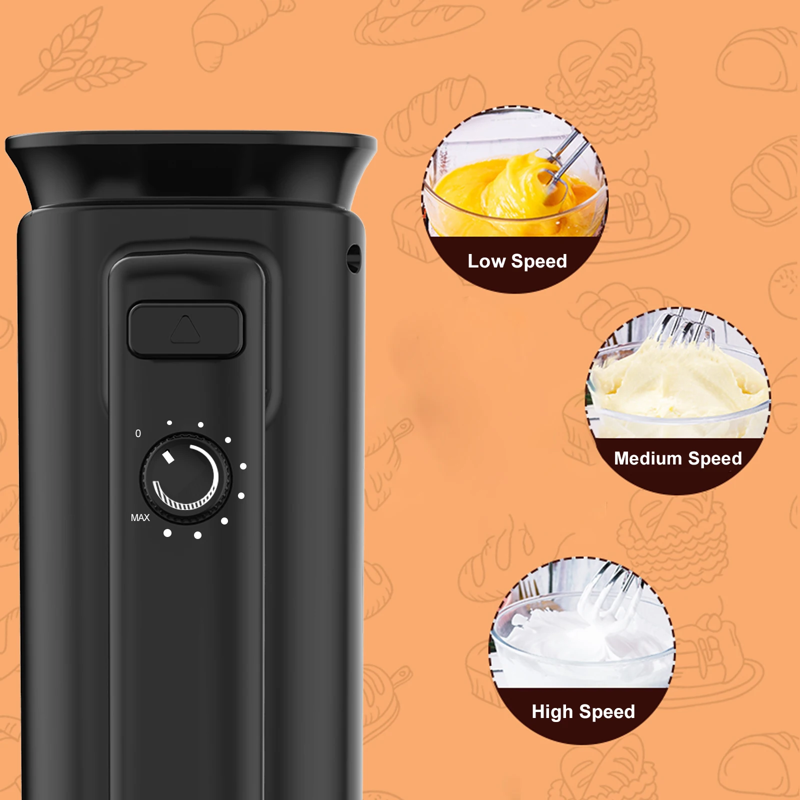 Dailyswee Electric Hand Mixer Double Head Egg Beater Knead Dough Home Appliances Kitchen