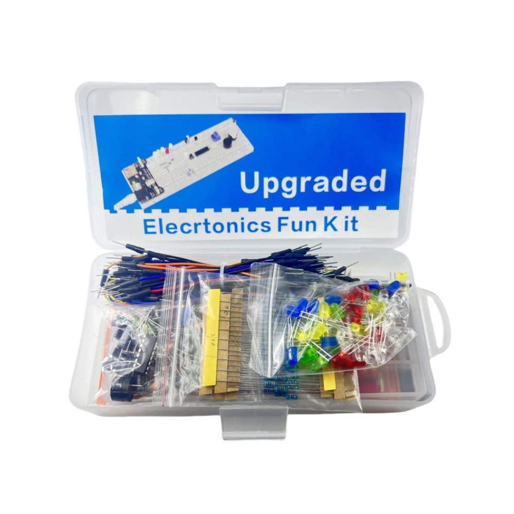 Componenti elettronici Kit Pack Starter Progetto fai da te per Arduino UNO R3 Condensatori comuni Resistori Condensatori Tagliere da 830 pozzetti