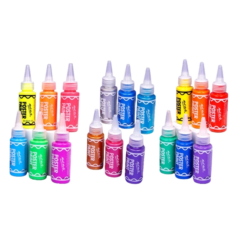 6 Color Washable Finger Paint Tempera Paint Set 60ml/Bottle Non-Toxic for Kid Age 3 +