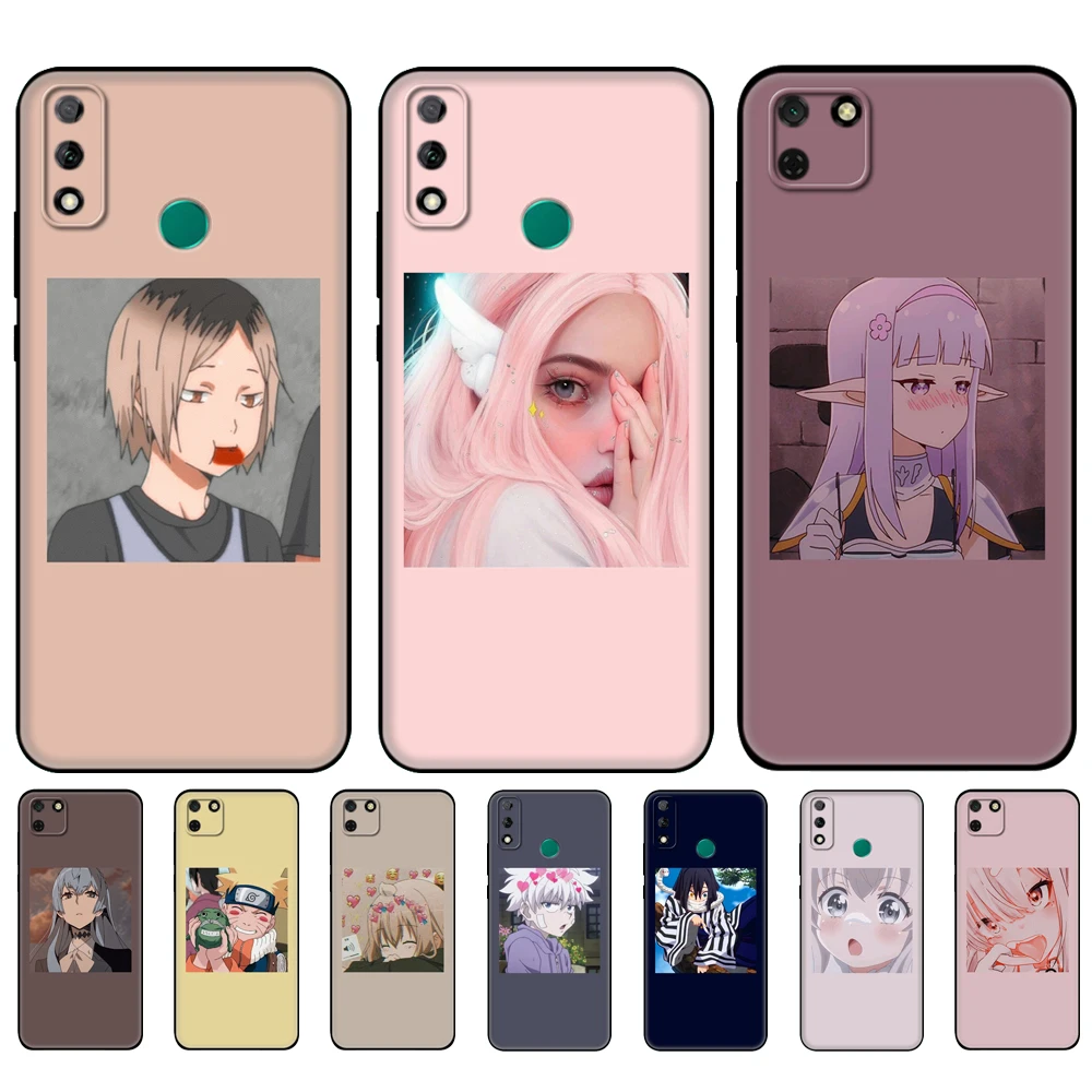 Custodia In Tpu Nero Per Huawei Y9S Y6S Y8S Y5P Y7P Y8P Custodia Per Huawei Y5 Lite Prime 2018 Y6 2019 Cover Anime Icone