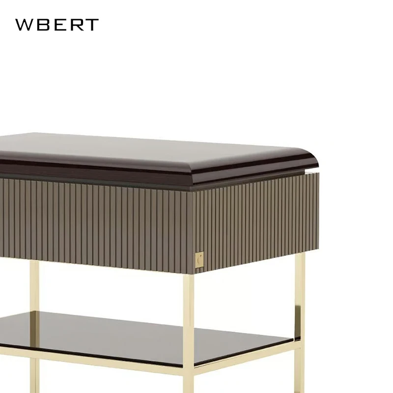 WBERT 이탈리아 미니멀리스트 빌라 모델 나이트 스탠드, 침대 옆 방 수납 캐비닛 디자인용 심플한 영빈관
