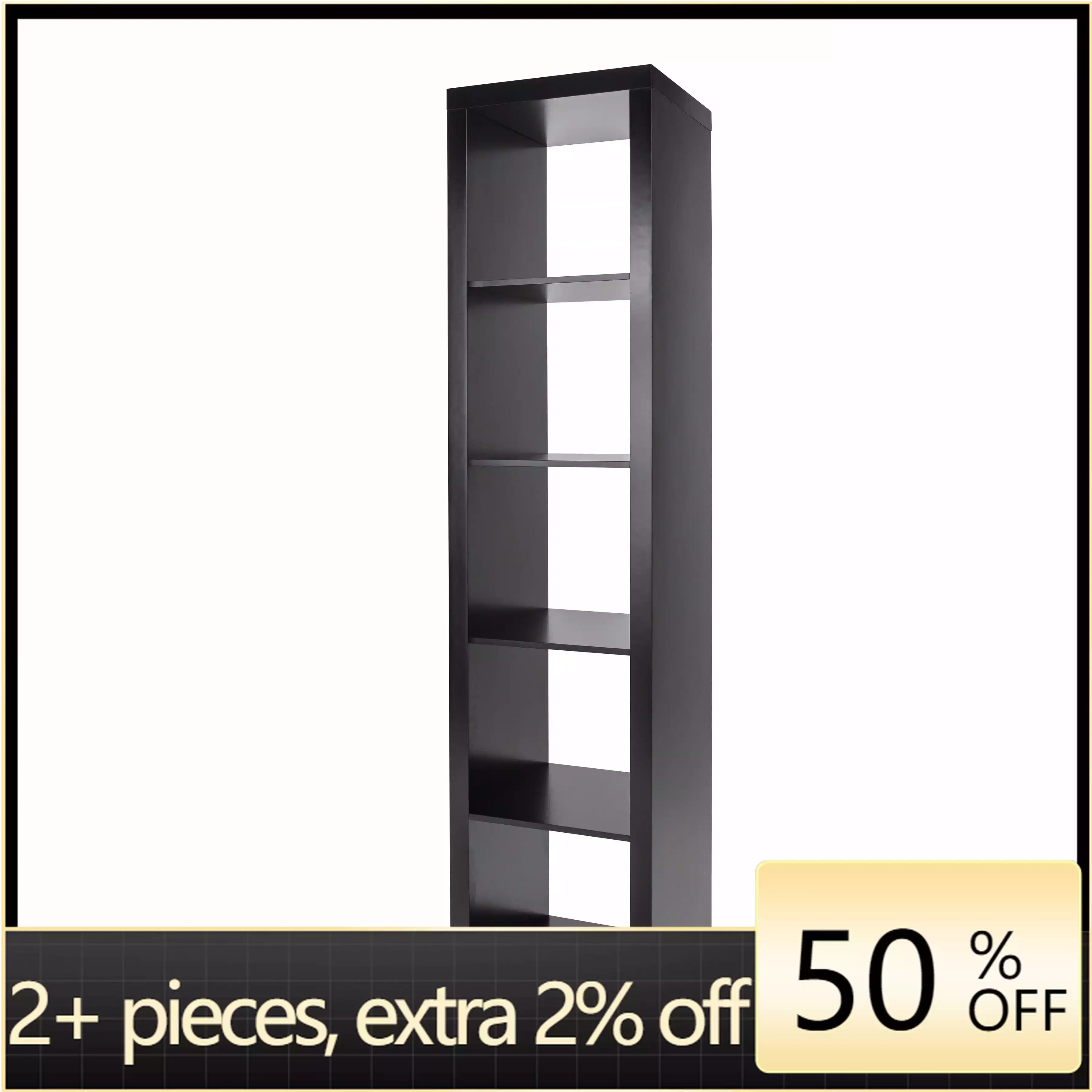 

5-Cube Vertical Storage Organizer Shelf Solid Black Freight Free Bookshelf Bookcase Locker Living Room Furniture Home