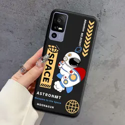 Charming Astronaut Cartoon Soft Silicone TPU Phone Case - Lovely Back Cover for TCL 40R 5G (HS-C0057)