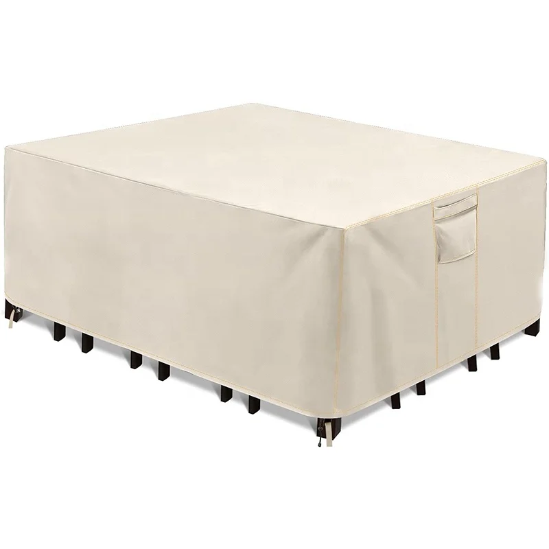 

Nice Quality Heavy Duty Outdoor Sectional High Quality Kaki Color Sofa Cover 100% Waterproof 600D Patio Couch Furniture Cover