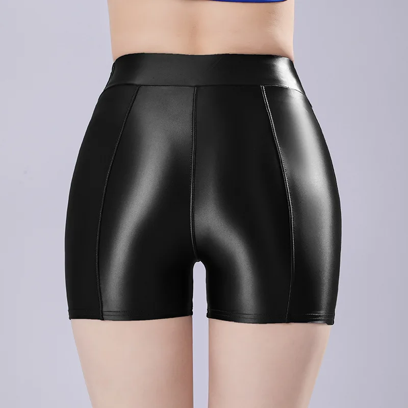 Shiny Glossy Smooth Shorts Plus Size Sexy Yoga Fitness Hot Slim Fashion Women Shorts 2025 New Fashion Sweet Oiliness ELS1