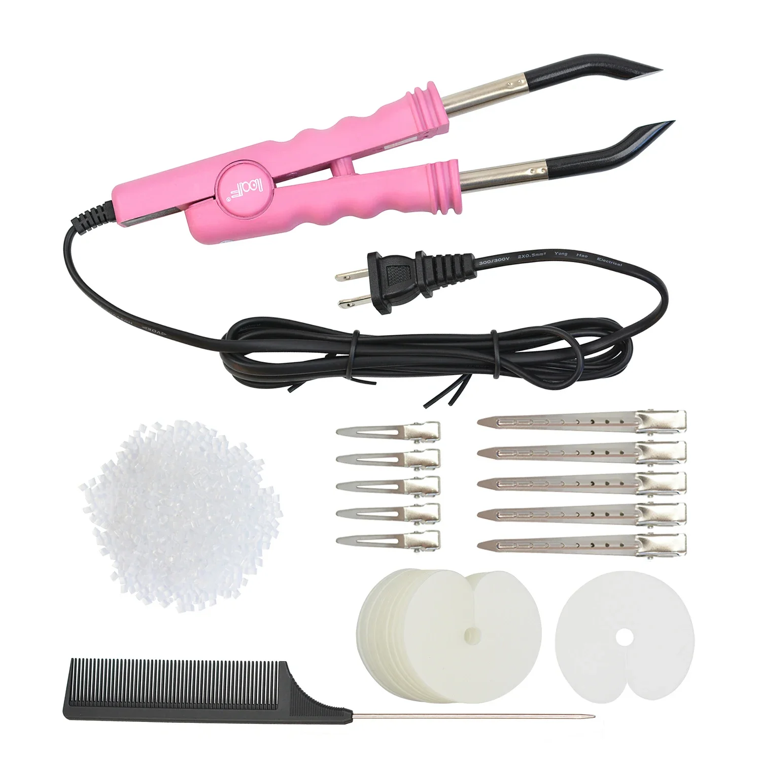 Heat Iron Connector Hair Extensions Fusion 1 Pc 10 Pcs Hair Clips 50g Keratin Beads 50 Pcs Single Hole Heat Shield Guards