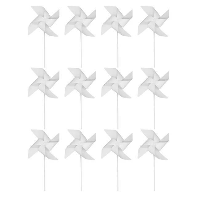 12pcs Blank Painting Windmill DIY Graffiti Pinwheel Toys Kindergarten Handmade Art Material Educational Toys Gifts 1