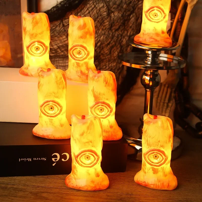 Halloween LED Candle Light Eyeball Flameless Candle Lamp Emitting Color:LED Candle;Body Color:6PCS 6