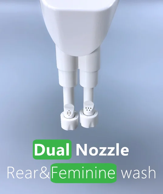 Non-Electric Bidet Attachment - Hot & Cold Water, Dual Nozzles With Self-Cleaning