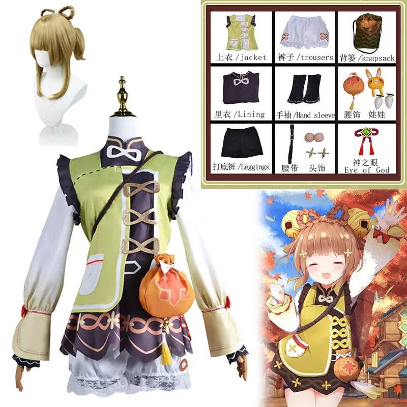

Anime Game Genshin Impact YaoYao Cosplay Costume Women Kids Lolita Dress Lovely Uniform Yao Suit Halloween Carnival Outfit