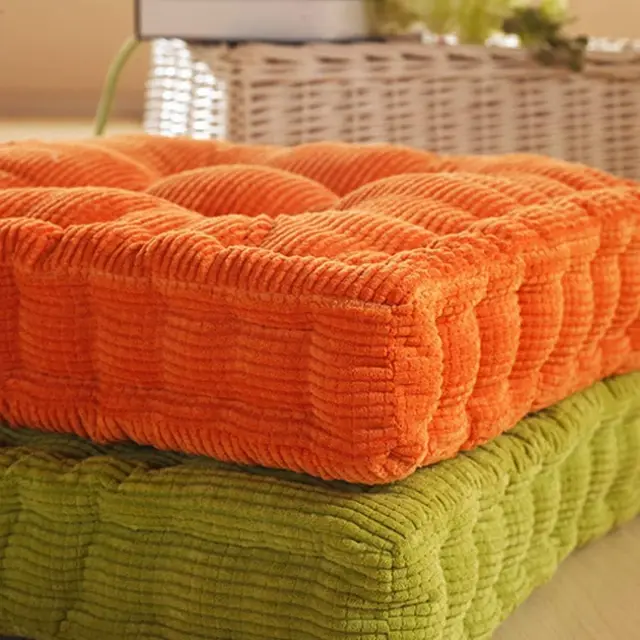 Coussin de siège capitonné grand carré rond épais coussin de chaise Tatami coussin d'oreiller de sol pour chaises de salle à manger de Patio de bureau à domicile 50x50 cm 4