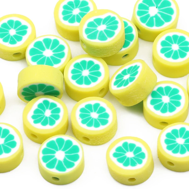 20/50/100 Stück 10 mm gemischte Obst-Ton-Abstandsperlen, Polymer-Ton-Perlen für Schmuckherstellung, DIY-Armband, Halskette, handgefertigte Accessoires – Detail 6