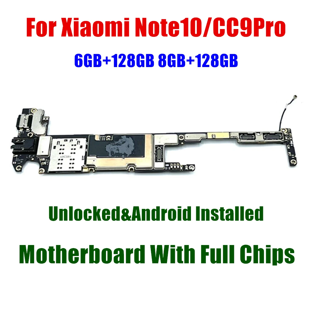 

For Xiaomi Mi Note10 Note 10 CC9Pro CC9 Pro with ROM Circuits Card Fee Plate Working Mainboard Motherboard