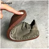 Khaki Leather Soft-Soled Cowhide Casual Shoes for Men Vintage British Handmade Cowhide Soled Men's Driving Leather Shoes 4