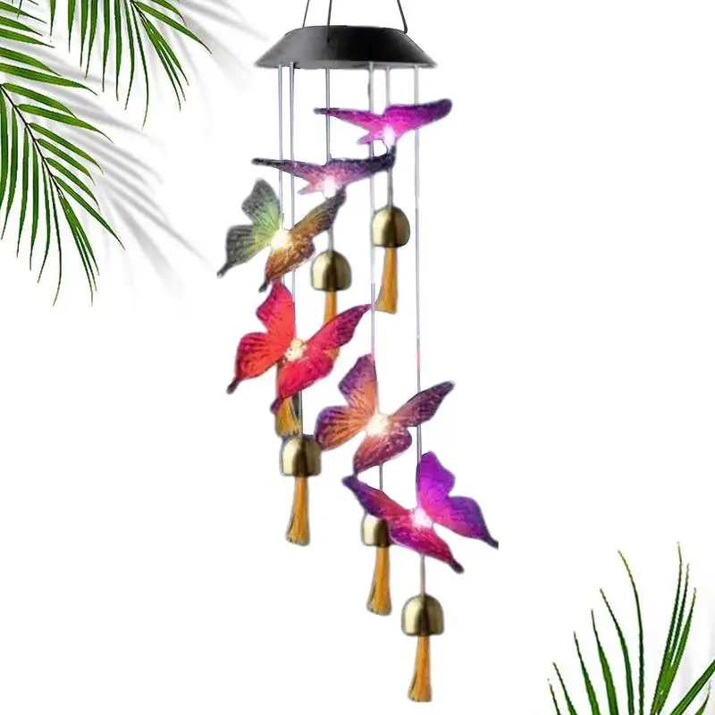 solar light outdoor powered led wind chime color change christmas outdoor light garden light christmas decor light Color-Changing Red Cardinal Bird Wind Chime Light LED Solar Powered Windchime Outdoor Windchime Light for Patio Yard Garde Decor