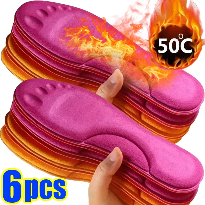thumbnail image 1 of Plantillas autocalentables de piel de invierno, plantillas térmicas gruesas para pies, almohadillas de espuma viscoelástica, plantillas cálidas para zapatos deportivos para mujeres y hombres, 1 of 5