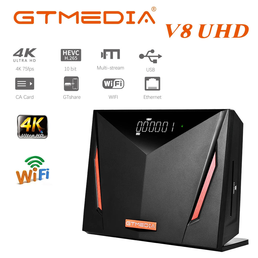 

GTMEDIA V8 UHD Satellite Receiver DVB-S/S2/S2X T2 set Top Box ​4K Ultra HD TV Decoder CA Card Slot v8x v9 prime from spain